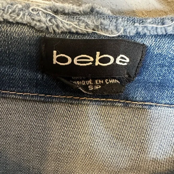 Bebe Pearl And Rhinestone Denim Jacket size small - Picture 4 of 5